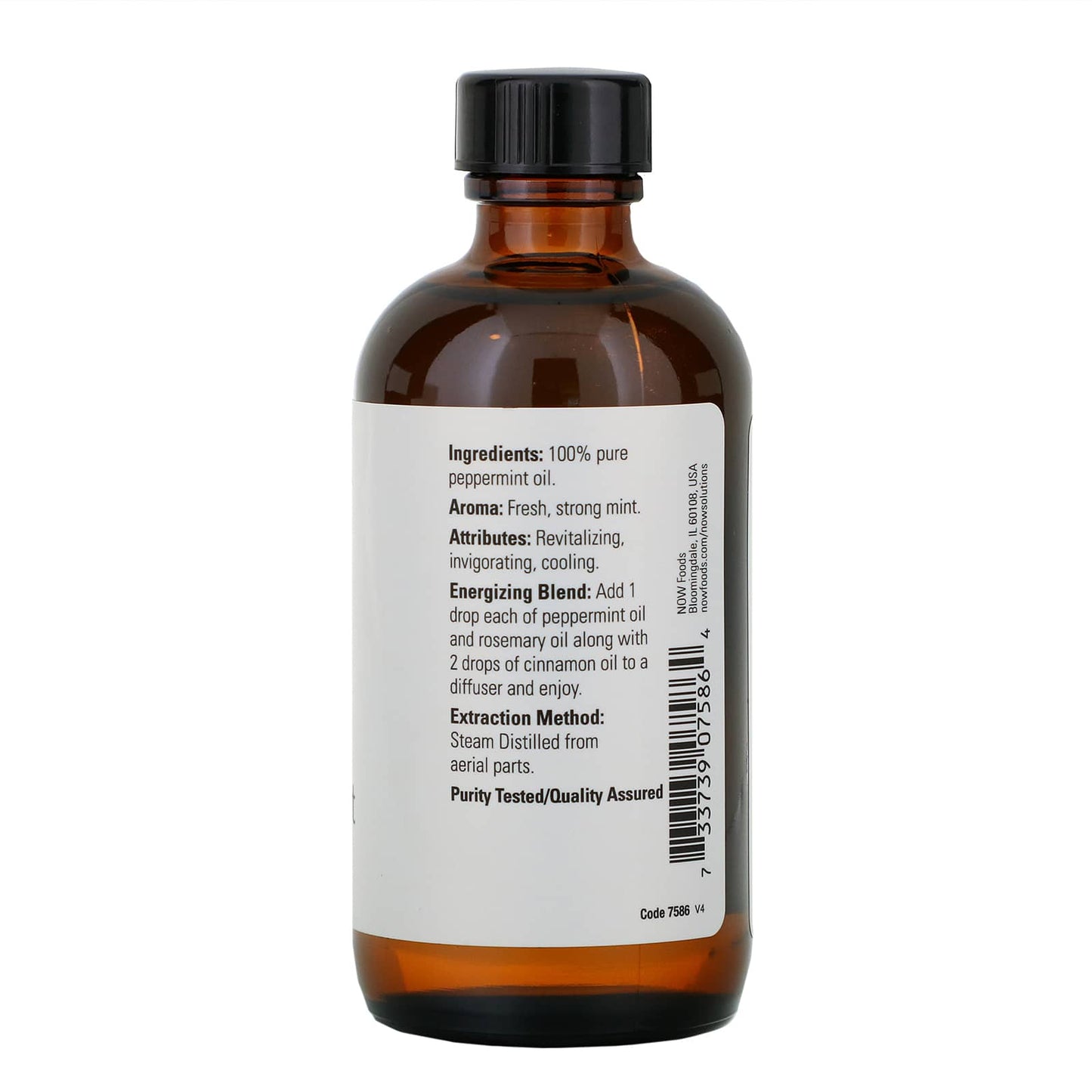 Now Foods, Peppermint Oil, 4 OZ oil UPC 733739075864 | HiLife Vitamins
