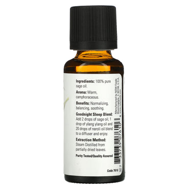Now Foods, Sage Oil, 1 Fl. Oz UPC 733739076106 | HiLife Vitamins