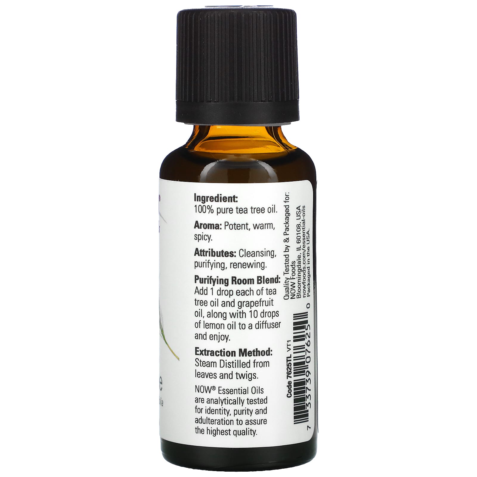 Now Foods, Tea Tree Oil, 1 Fl Oz UPC 733739076250 | HiLife Vitamins