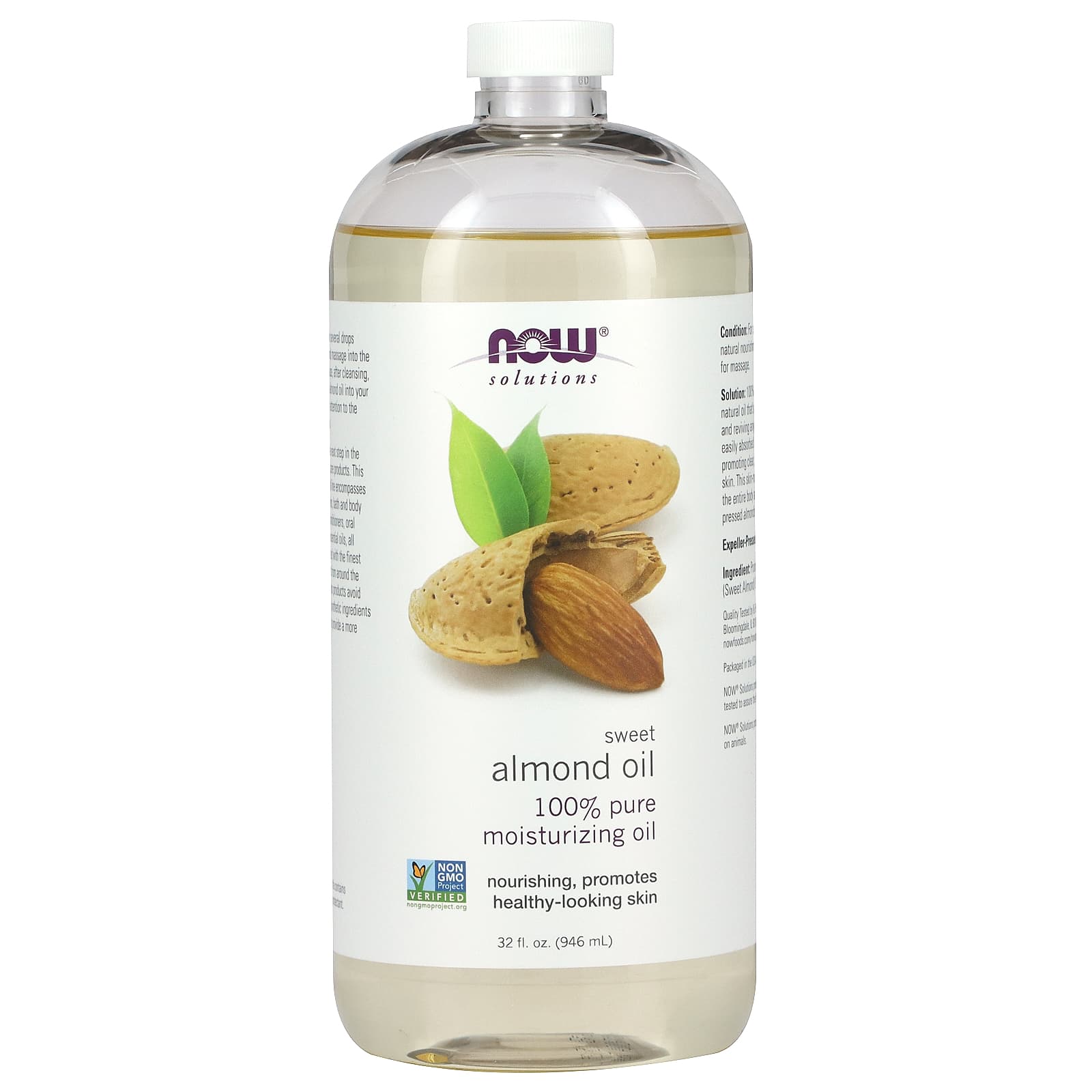 Now Foods, ALMOND OIL, 32 OZ UPC 733739076458 | HiLife Vitamins