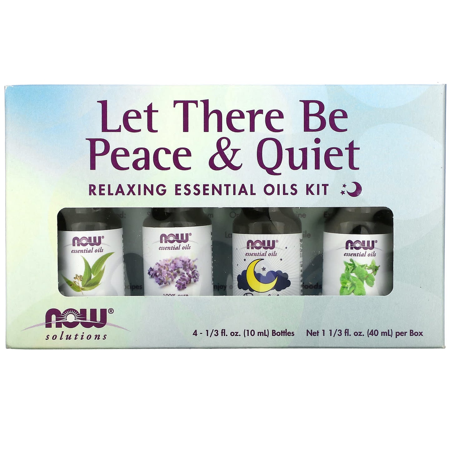 Now Foods, Let There Be Peace & Quiet Essential Oil Relaxing Kit, RELAXING oil UPC 733739076533 | HiLife Vitamins