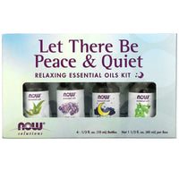 Now Foods, Let There Be Peace & Quiet Essential Oil Relaxing Kit, RELAXING oil UPC 733739076533 | HiLife Vitamins