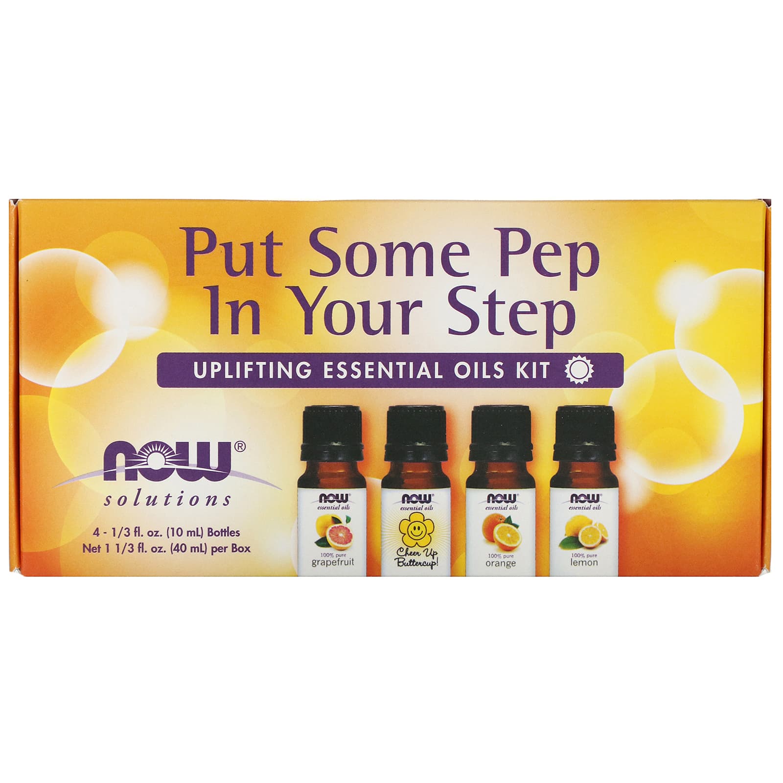 Now Foods, Put Some Pep In Your Step Essential Oil Uplifting Kit, UPLIFTING oil UPC 733739076540 | HiLife Vitamins
