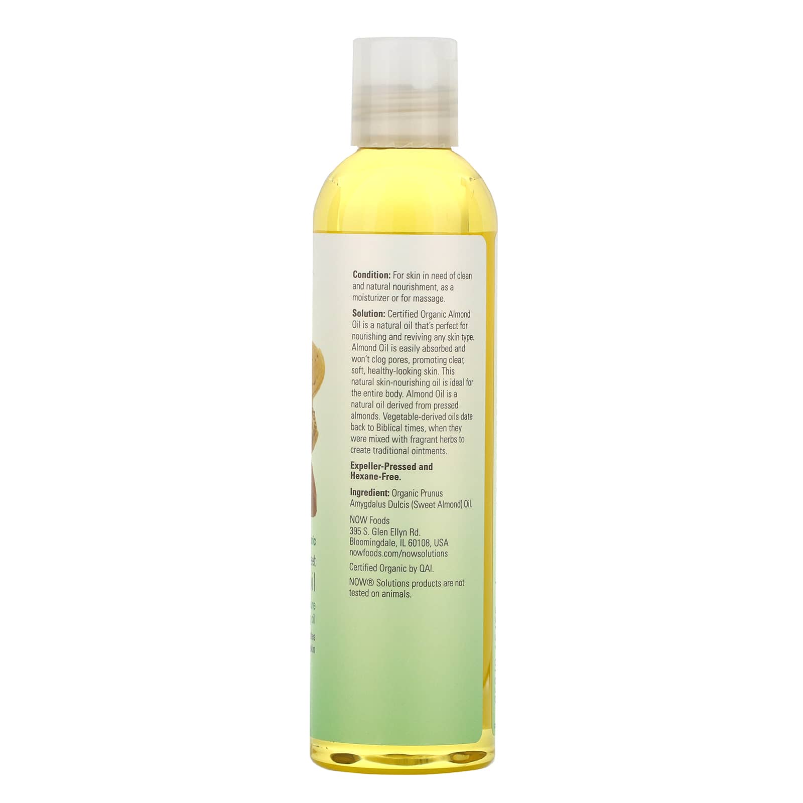 Now Foods, Organic Almond Oil, 8 OZ oil UPC 733739076588 | HiLife Vitamins