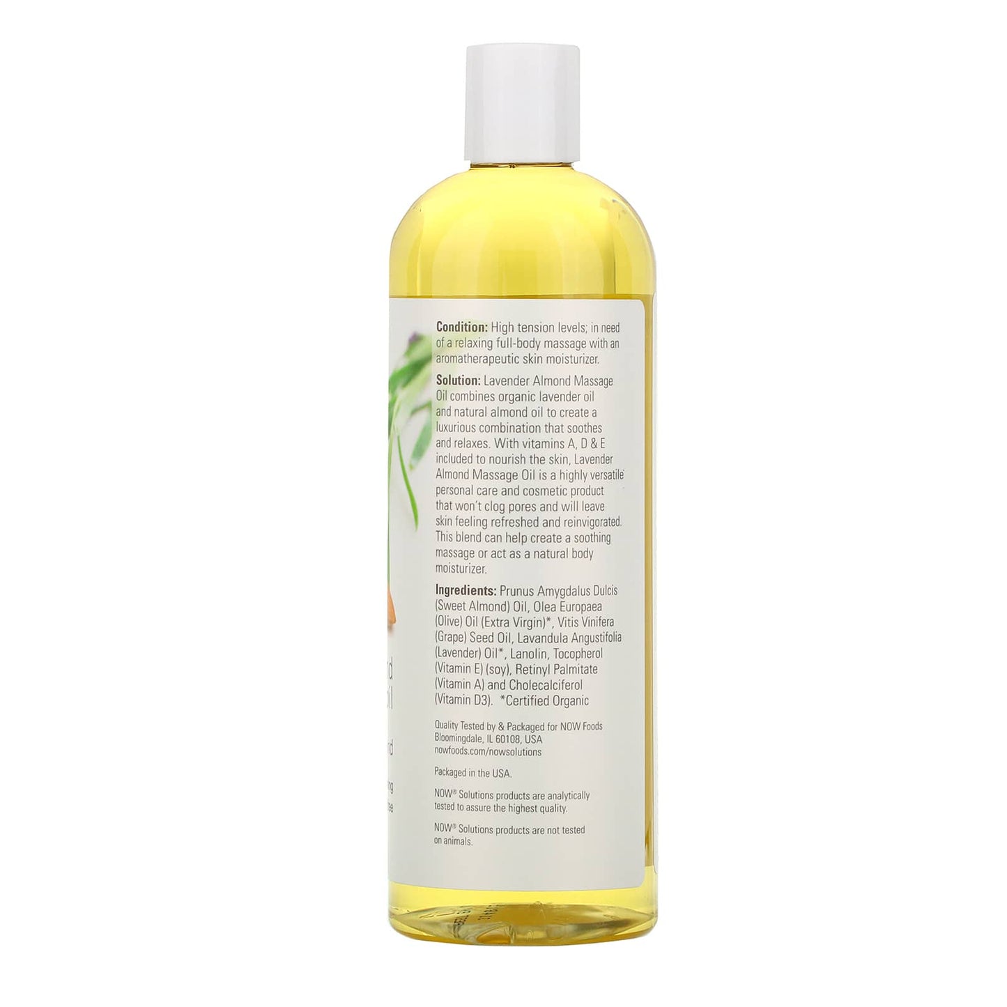 Now Foods, Almond Lavender Massage Oil, FL OZ oil UPC 733739076632 | HiLife Vitamins