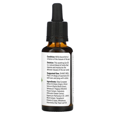 Now Foods, Ear Oil, 1 Fl. Oz UPC 733739076861 | HiLife Vitamins