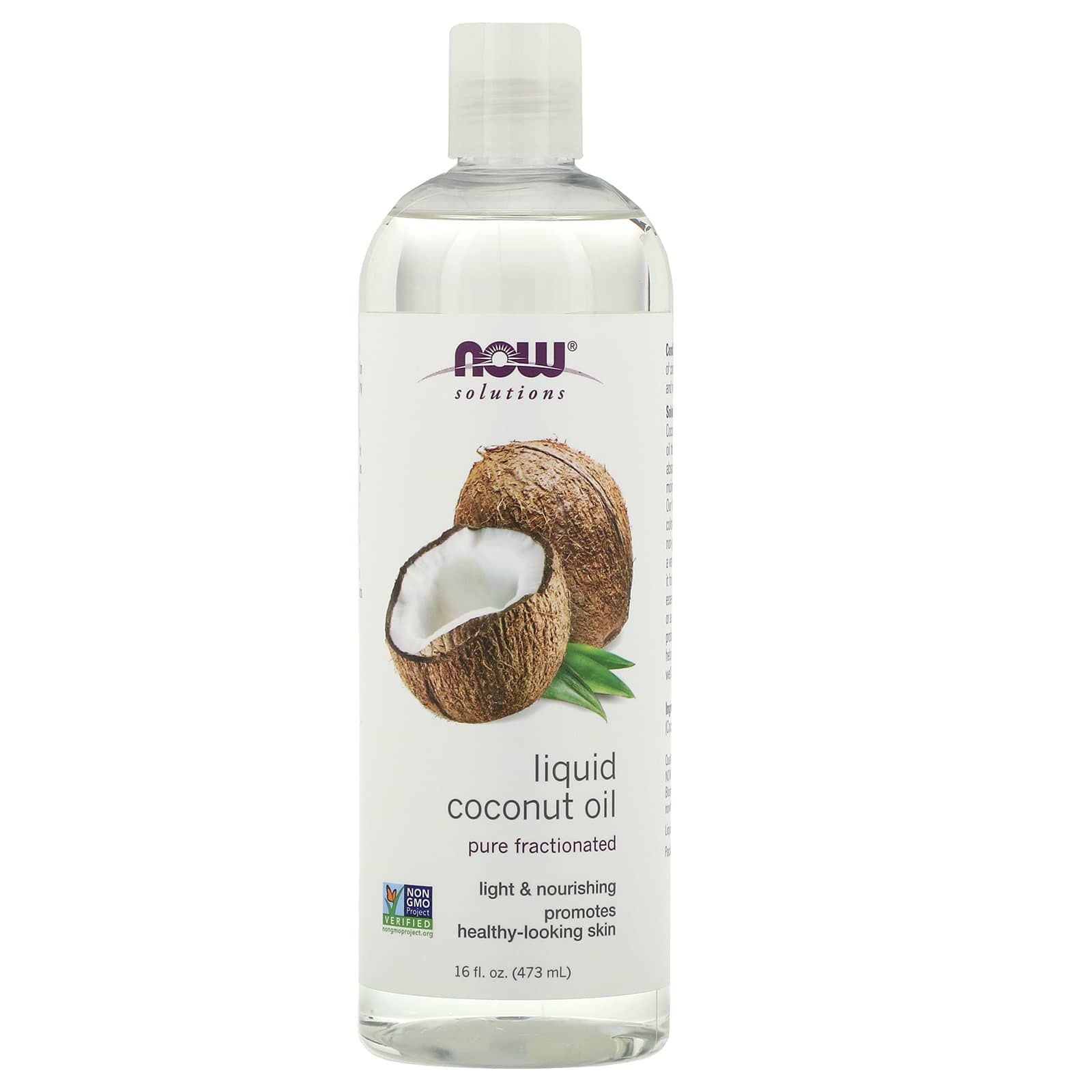 Now Foods, Liquid Coconut Oil Fractionated, 16 OZ oil UPC 733739077035 | HiLife Vitamins