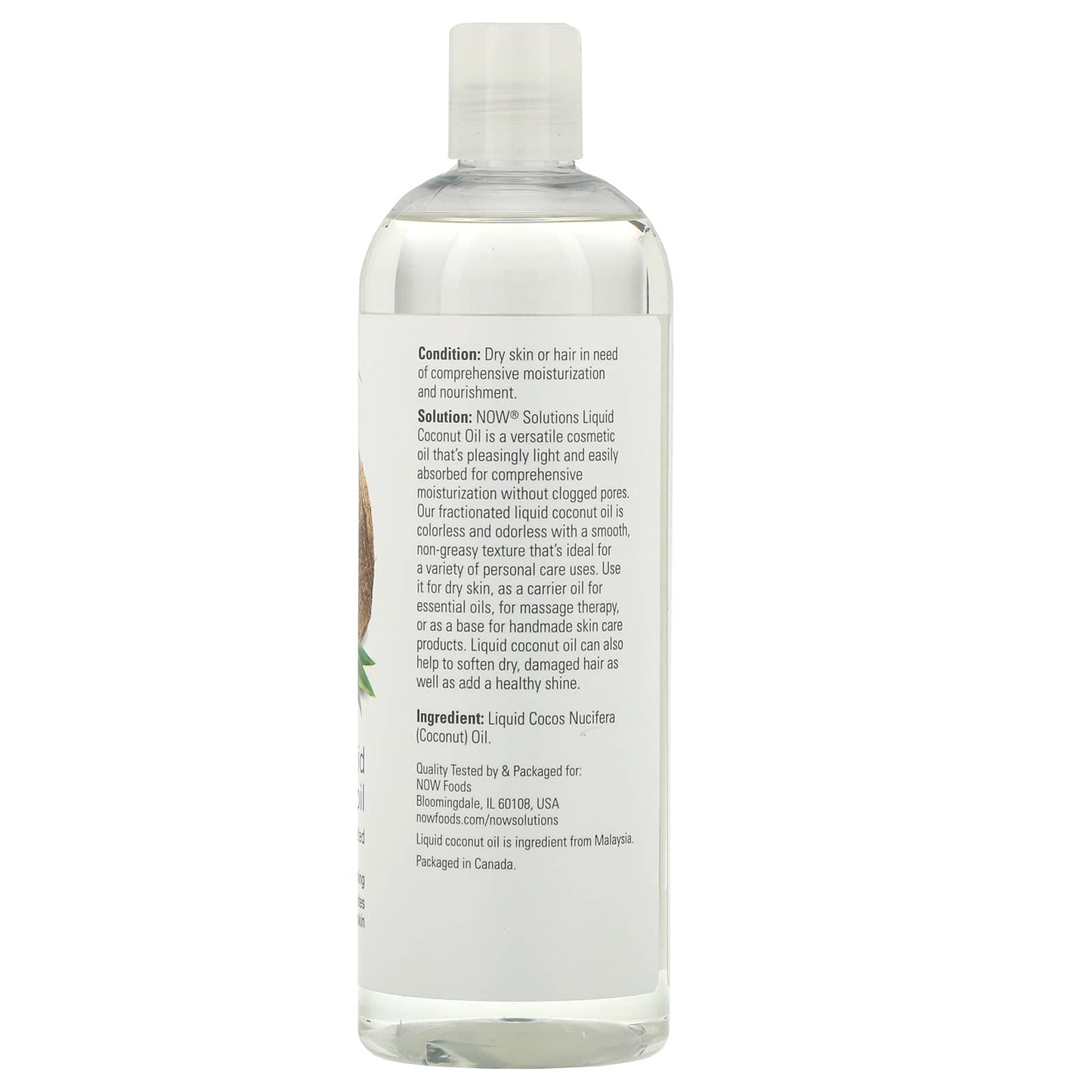 Now Foods, Liquid Coconut Oil Fractionated, 16 OZ oil UPC 733739077035 | HiLife Vitamins