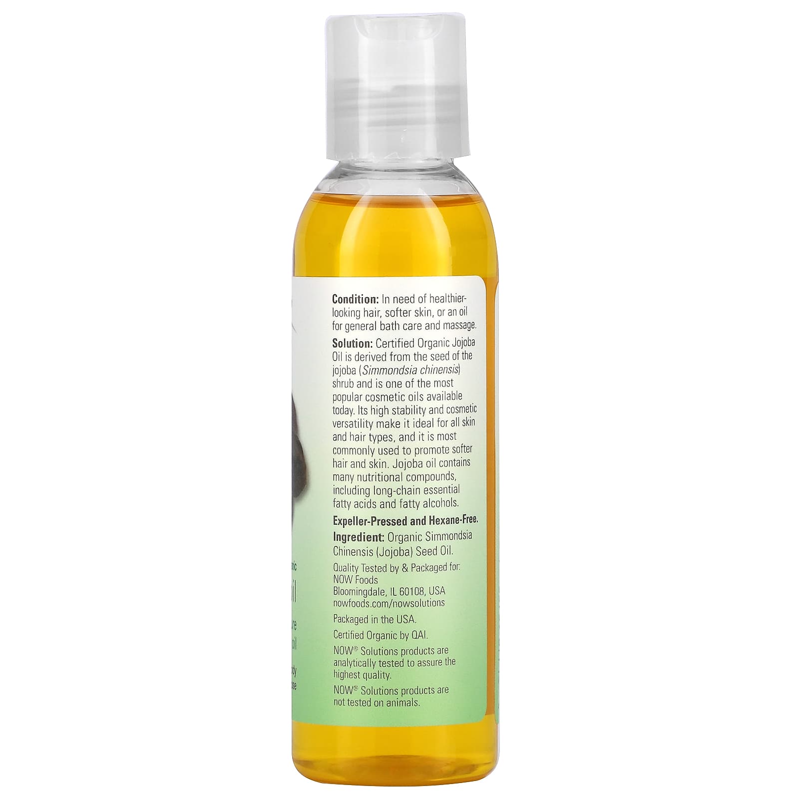 Now Foods, Jojoba Oil Organic, 4 OZ oil UPC 733739077134 | HiLife Vitamins