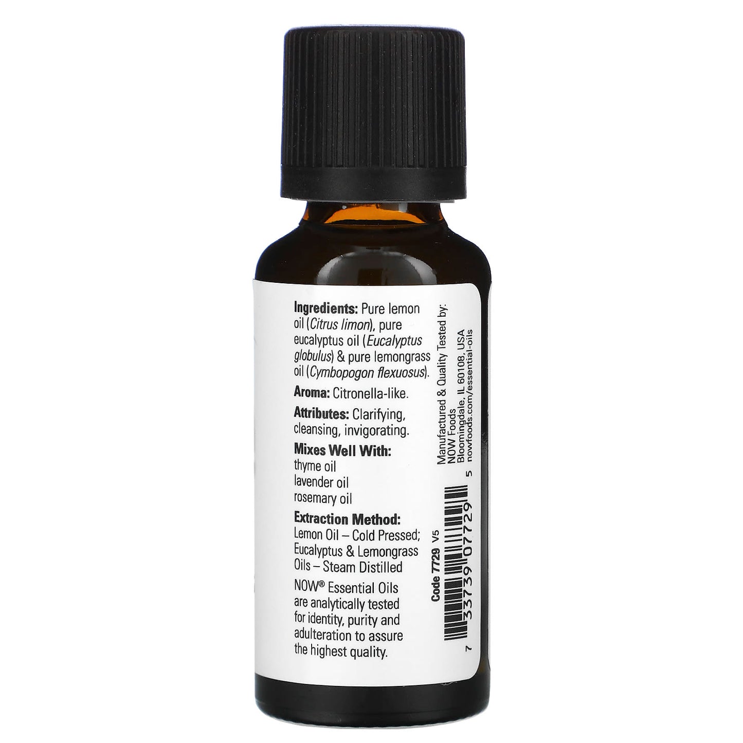 Now Foods, Essential Oils, Lemon & Eucalyptus Blend, 1 fl oz (30 ml) UPC 733739077295 | HiLife Vitamins
