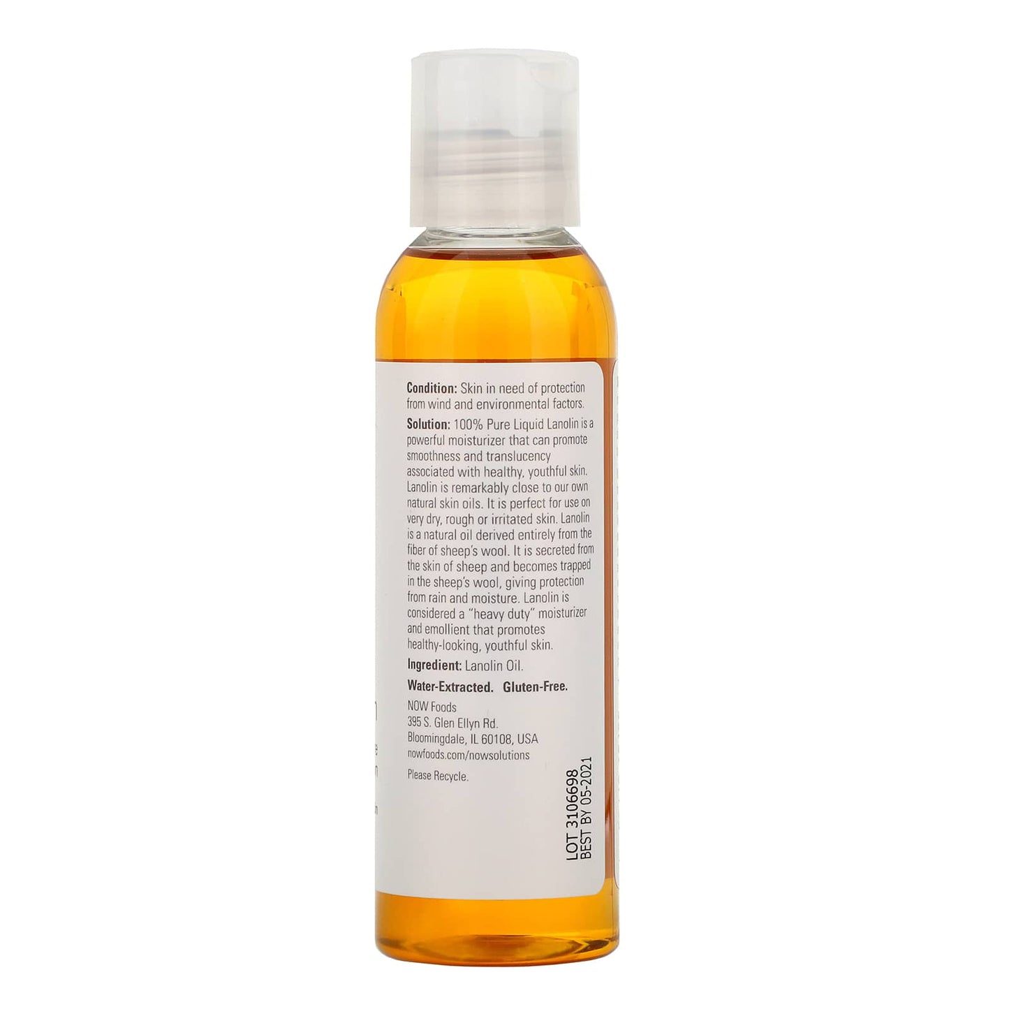 Now Foods, Lanolin Pure, 4 OZ Liquid UPC 733739077301 | HiLife Vitamins