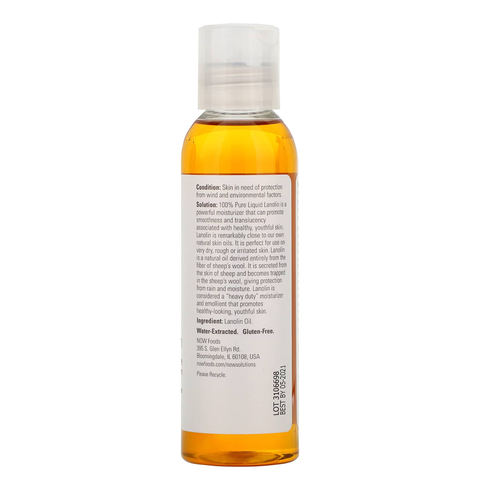 Now Foods, Lanolin Pure, 4 OZ Liquid UPC 733739077301 | HiLife Vitamins