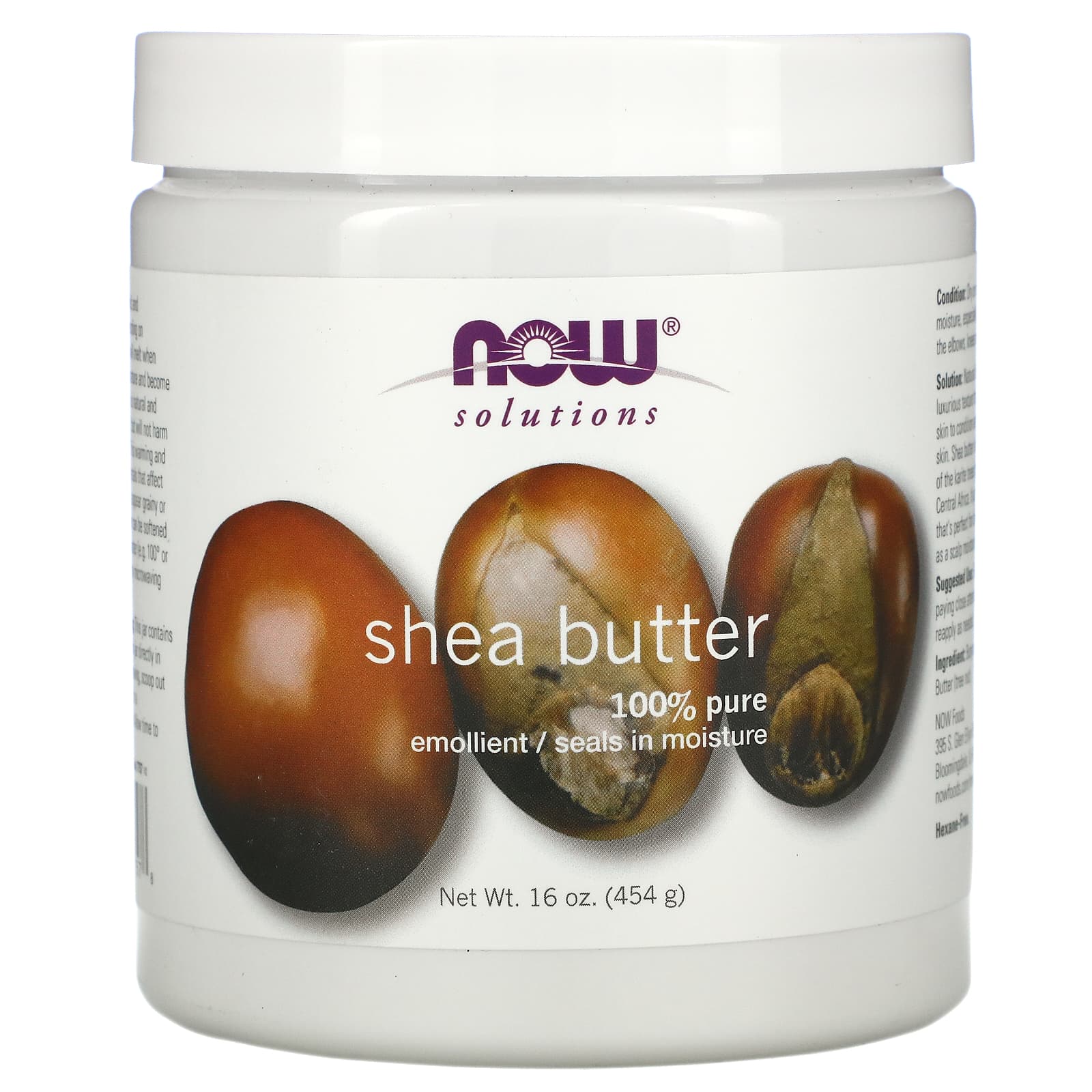 Now Foods, Shea Butter, 16 OZ UPC 733739077578 | HiLife Vitamins