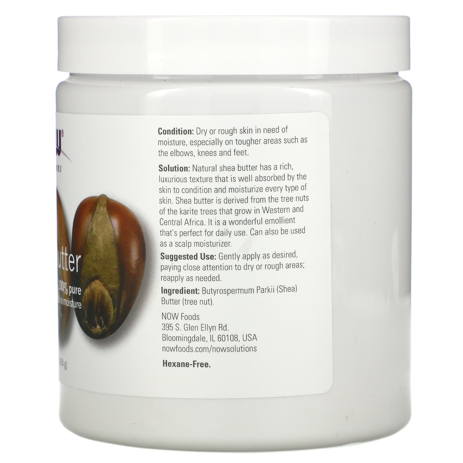 Now Foods, Shea Butter, 16 OZ UPC 733739077578 | HiLife Vitamins