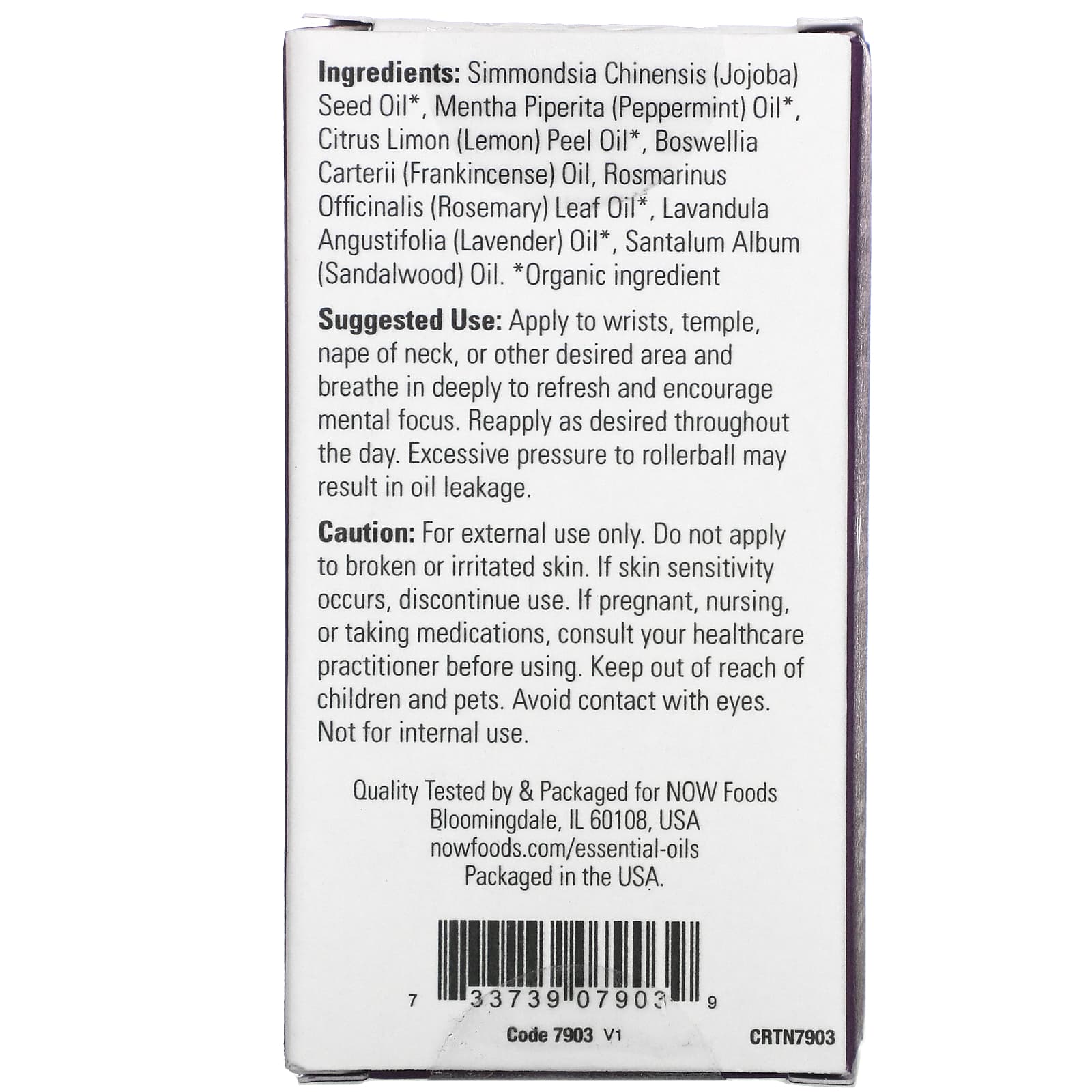 Now Foods, MIND THAT ENERGY EO BLEND ROLL-ON, 10 ML UPC 733739079039 | HiLife Vitamins