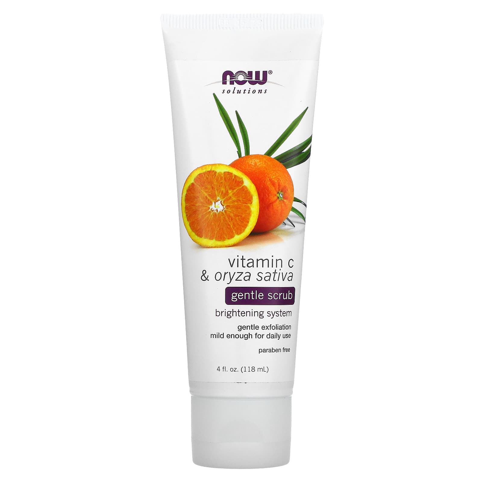 Now Foods, Vitamin C & Oryza Sativa Gentle Scrub, 4 OZ OZ UPC 733739079985 | HiLife Vitamins