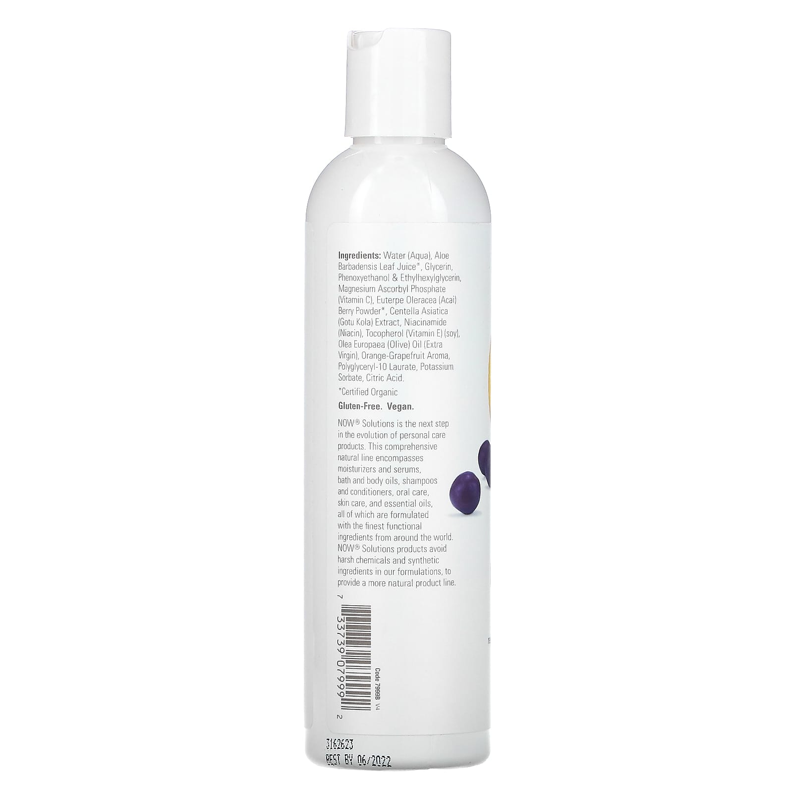 Now Foods, Vitamin C & Acai Purifying Toner, 8 OZ OZ UPC 733739079992 | HiLife Vitamins