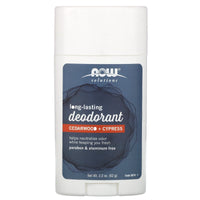 Now Foods, LONG-LASTING DEOD STICK CEDARWOOD + CYPRESS, 2 OZ UPC 733739080745 | HiLife Vitamins