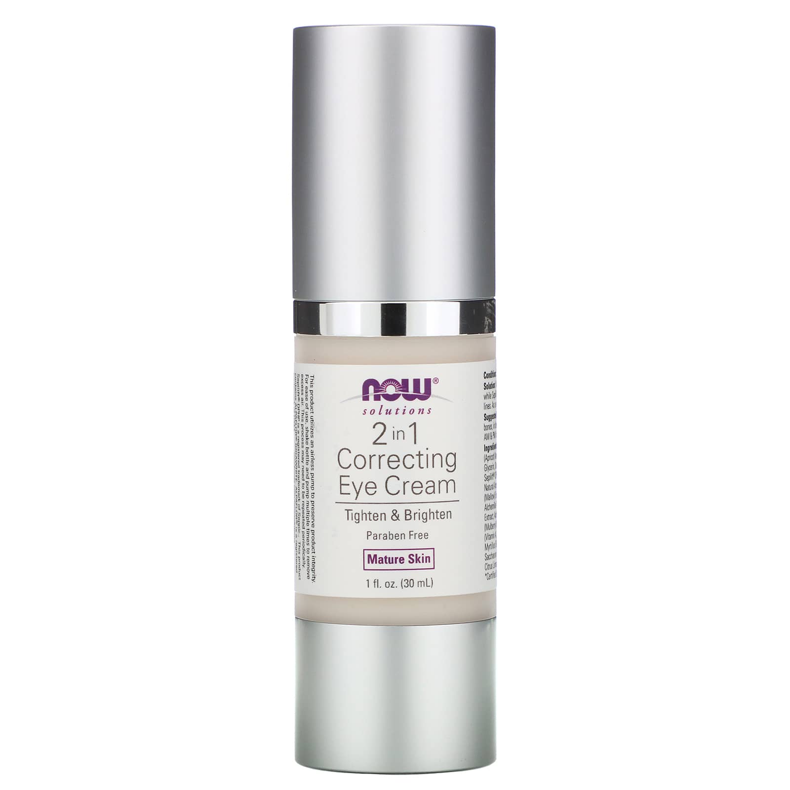Now Foods, 2 In 1 Correcting Eye Cream, 1 OZ OZ UPC 733739080813 | HiLife Vitamins