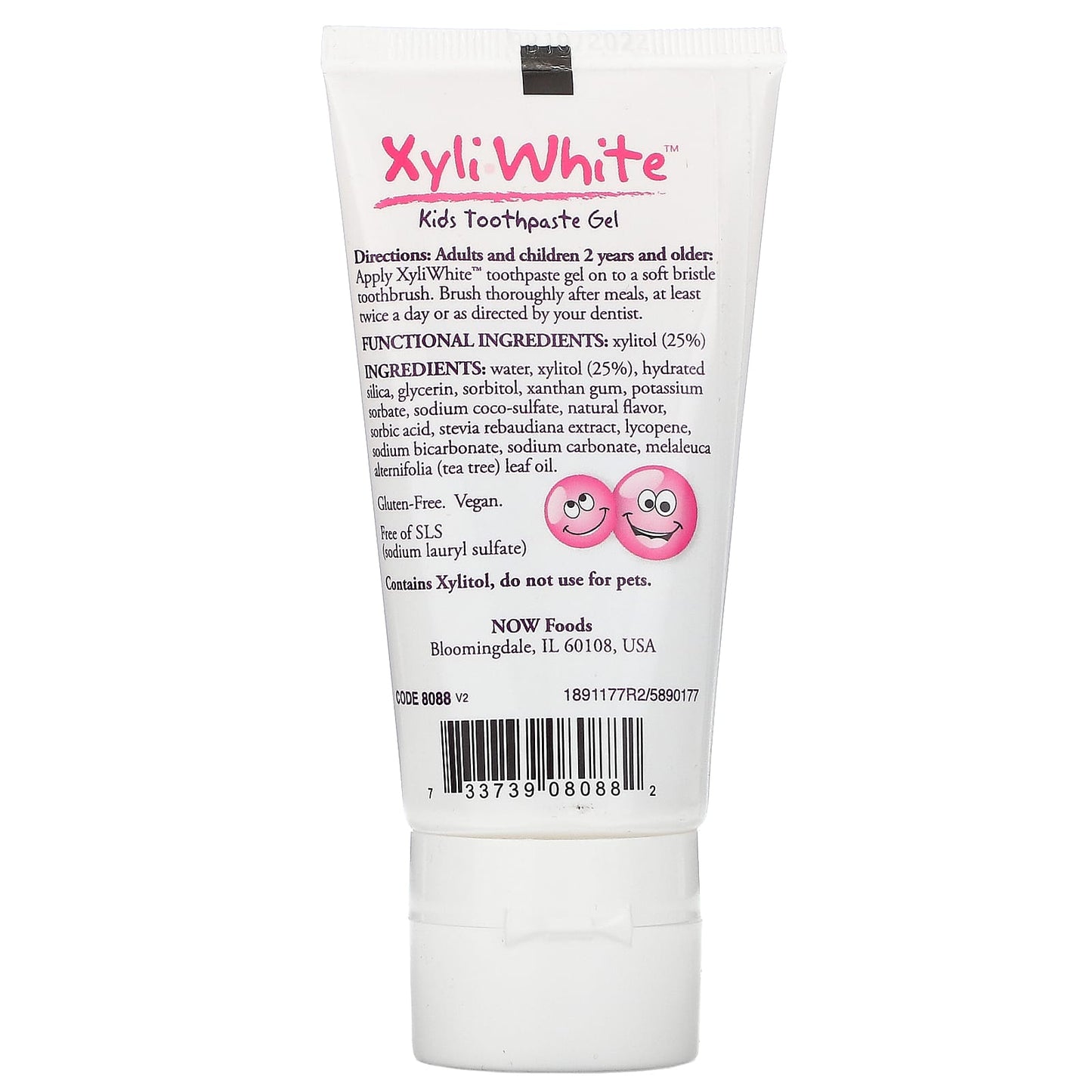 Now Foods, Kid's Xyliwhite(Tm) Bubblegum Toothpaste, OZ TUBE PK UPC 733739080882 | HiLife Vitamins