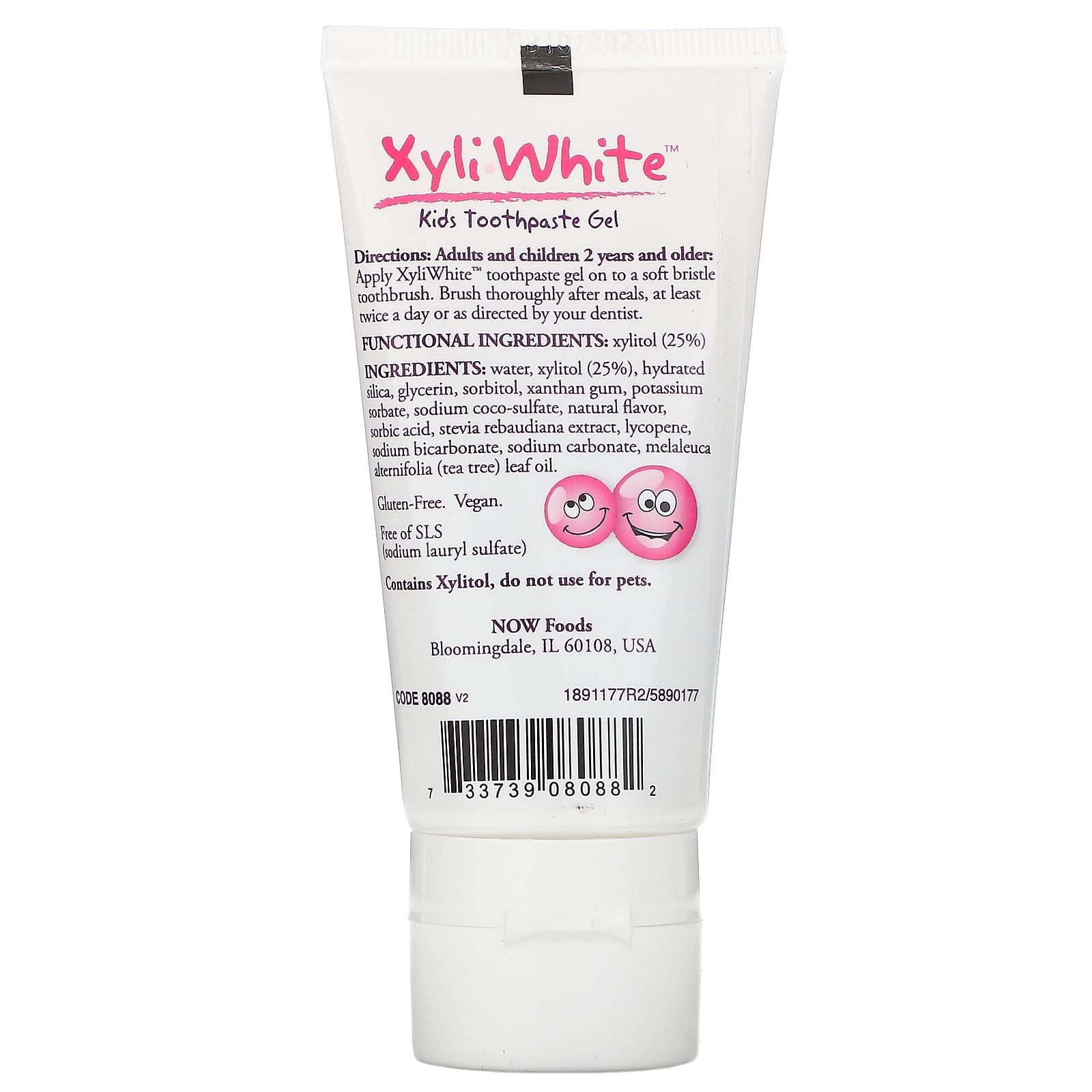 Now Foods, Kid's Xyliwhite(Tm) Bubblegum Toothpaste, OZ TUBE PK UPC 733739080882 | HiLife Vitamins
