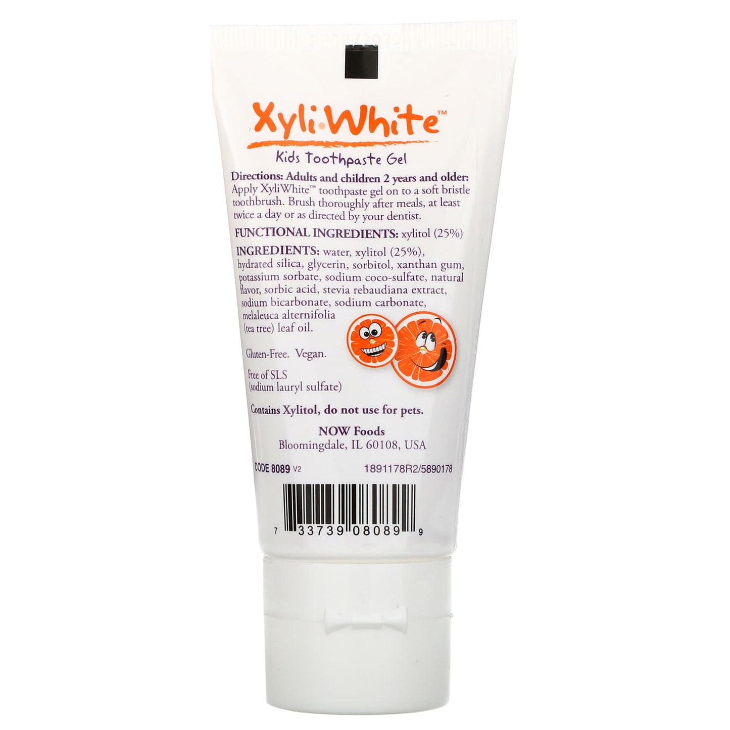 Now Foods, Kid's Xyliwhite(Tm) Orange Toothpaste, OZ TUBE OZ UPC 733739080899 | HiLife Vitamins