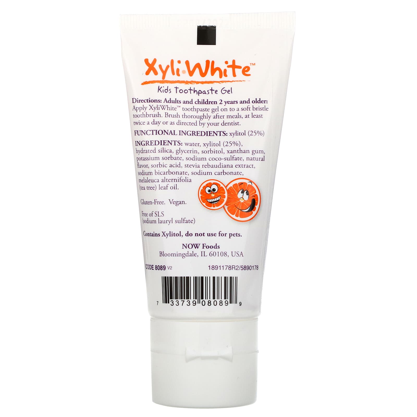 Now Foods, Kid's Xyliwhite(Tm) Orange Toothpaste, OZ TUBE OZ UPC 733739080899 | HiLife Vitamins
