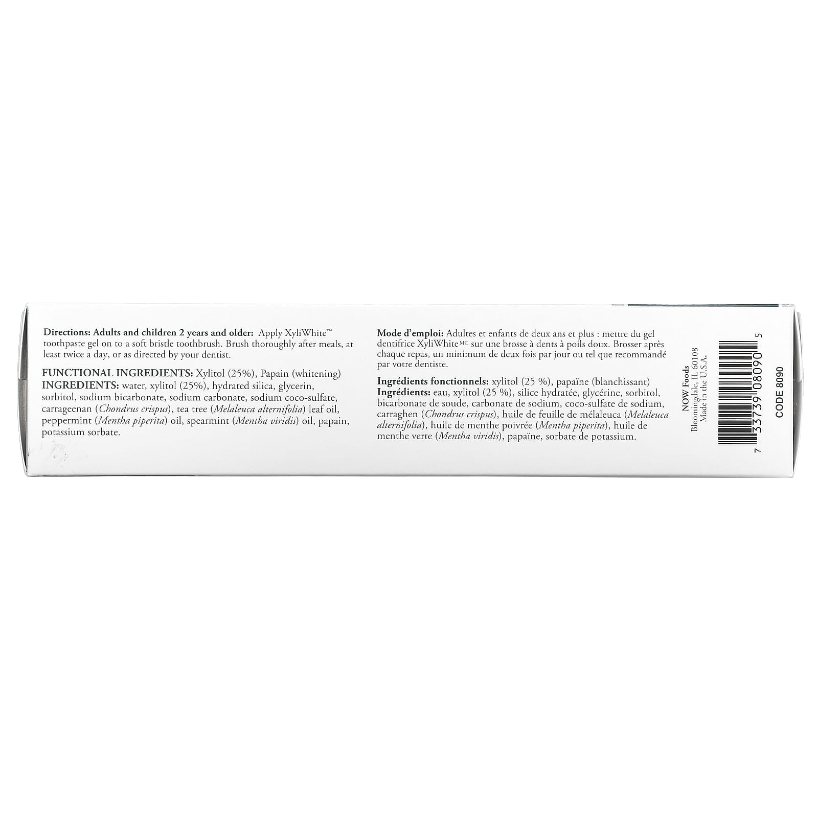 Now Foods, Xyliwhite Toothpaste Gel, 6.4 OZ OZ UPC 733739080905 | HiLife Vitamins