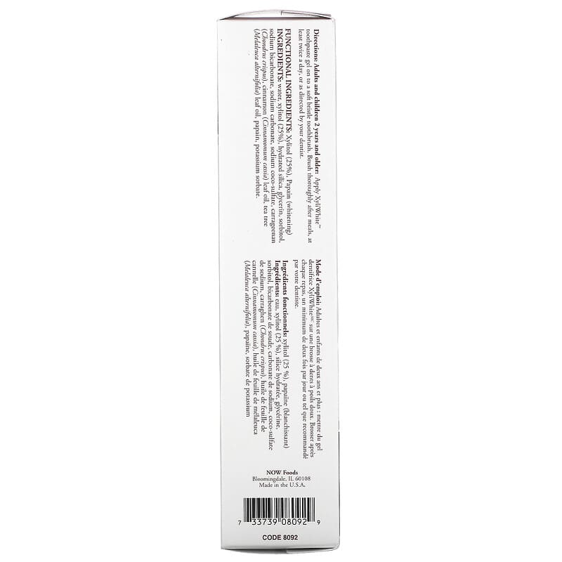 Now Foods, Xyliwhite Natural-Cinnamon Toothpaste, 6.4 Oz UPC 733739080929 | HiLife Vitamins