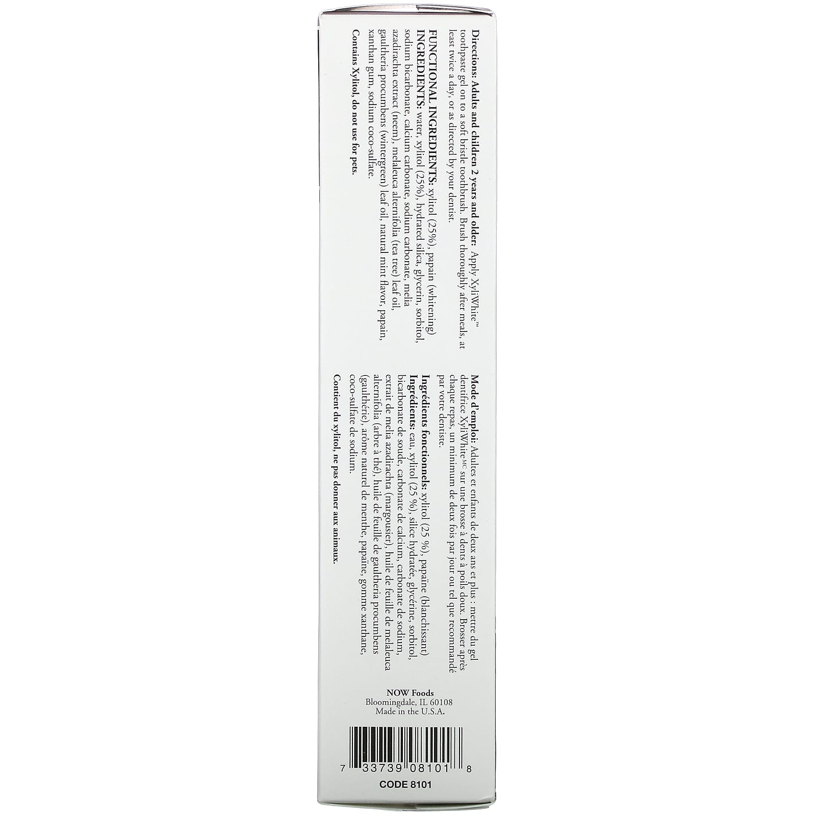 Now Foods, Xyliwhite Neem & Tea Tree Toothpaste, 6.4 Oz UPC 733739081018 | HiLife Vitamins