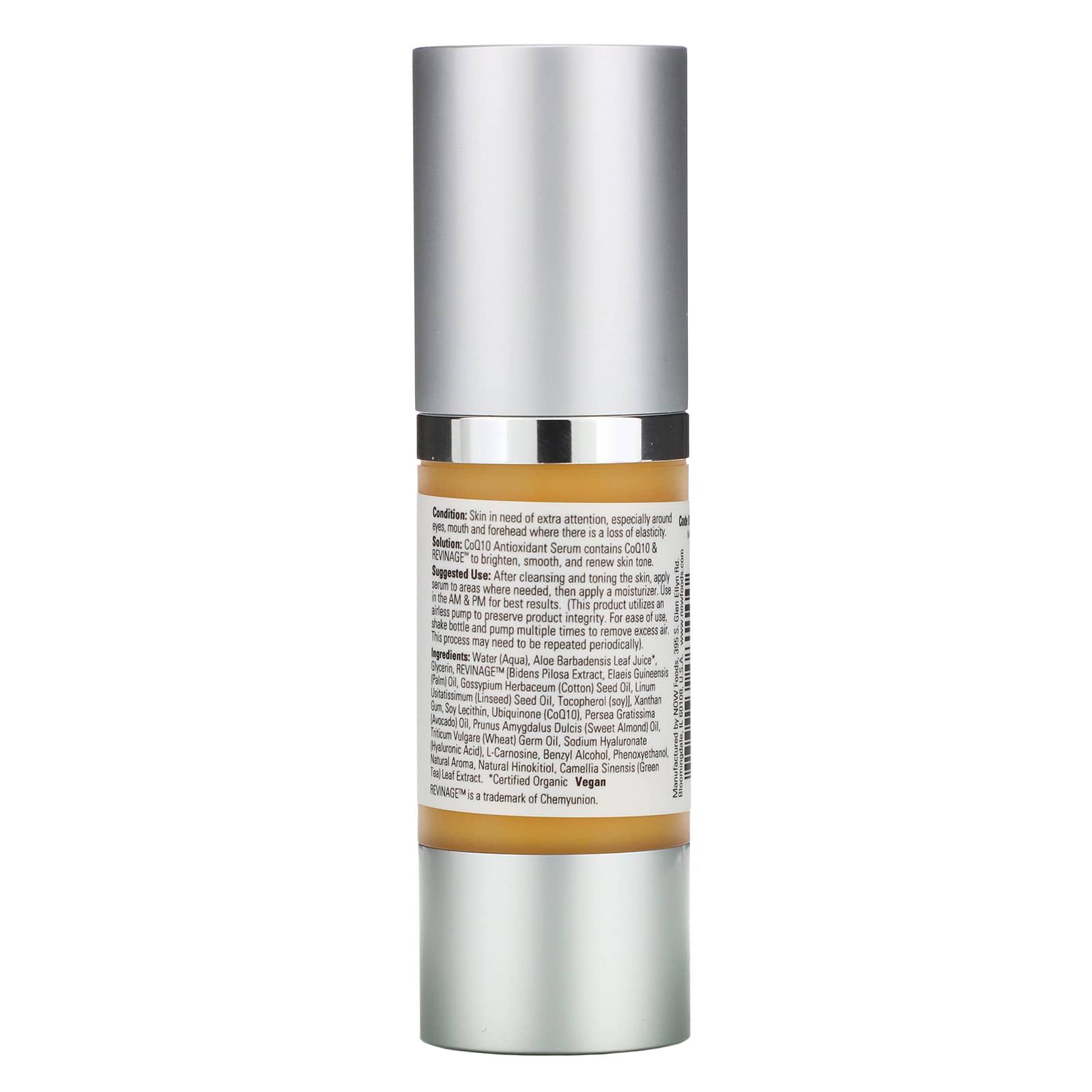 Now Foods, Coq10 Age-Defying Serum, FL OZ OZ UPC 733739081100 | HiLife Vitamins