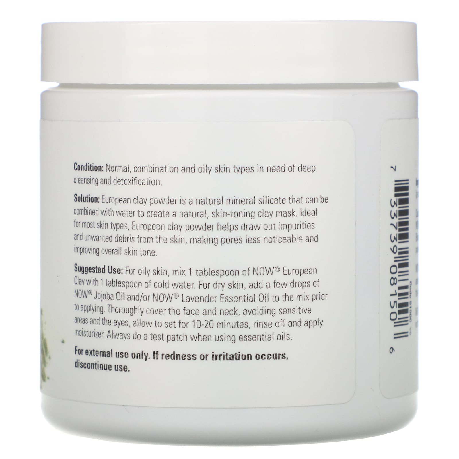 Now Foods, Green Clay, 6 OZ Powder UPC 733739081506 | HiLife Vitamins