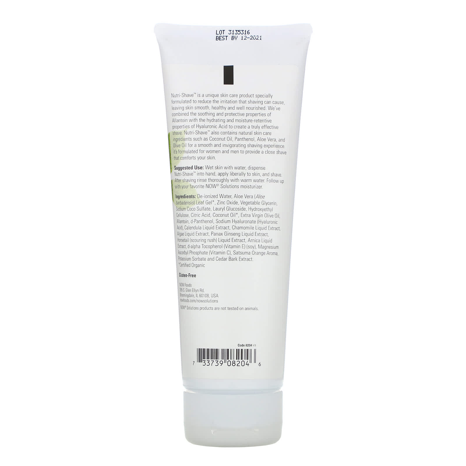 Now Foods, Nutri-Shave, 8 OZ OZ UPC 733739082046 | HiLife Vitamins