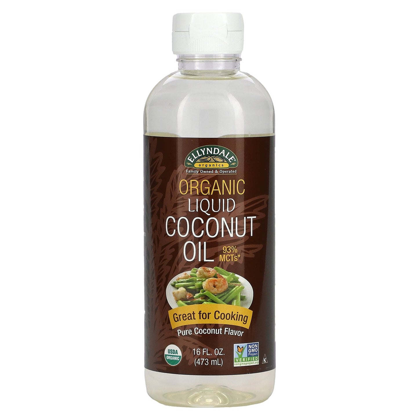 Now Foods, Ellyndale Organics, Organic Liquid Coconut Oil, Pure Coconut, 16 Oz UPC 854273005206 | HiLife Vitamins
