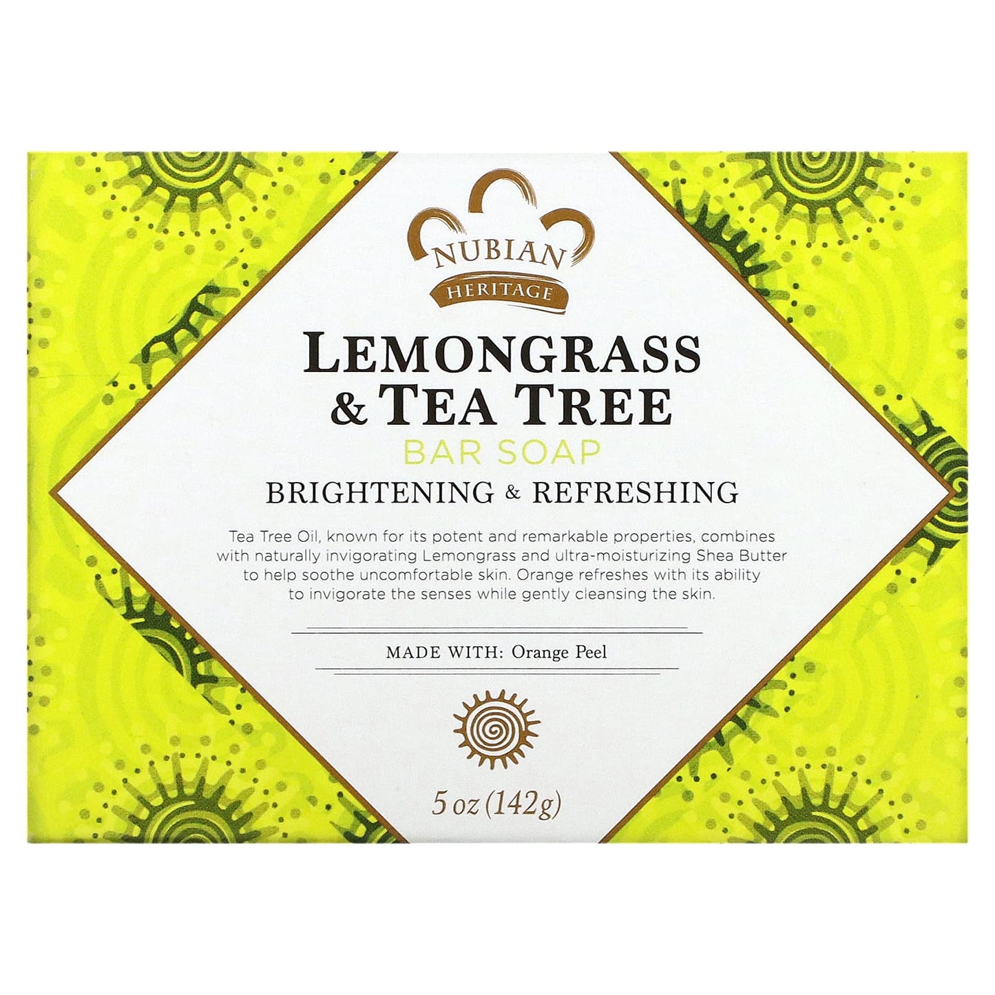 Nubian Soaps, Bar Soap Lemongrass & Tea Tree, 5 Oz UPC 764302102014 | HiLife Vitamins
