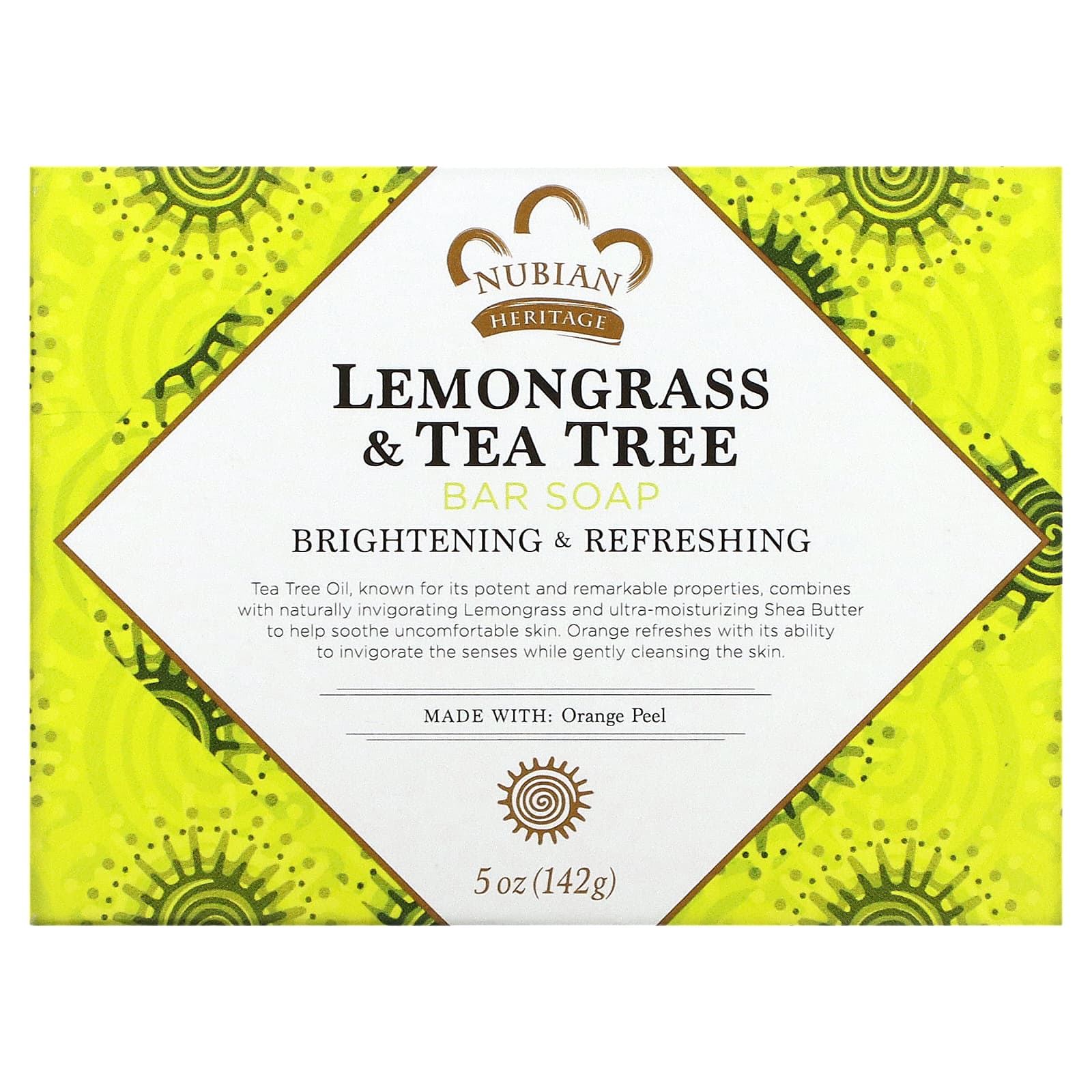Nubian Soaps, Bar Soap Lemongrass & Tea Tree, 5 Oz UPC 764302102014 | HiLife Vitamins