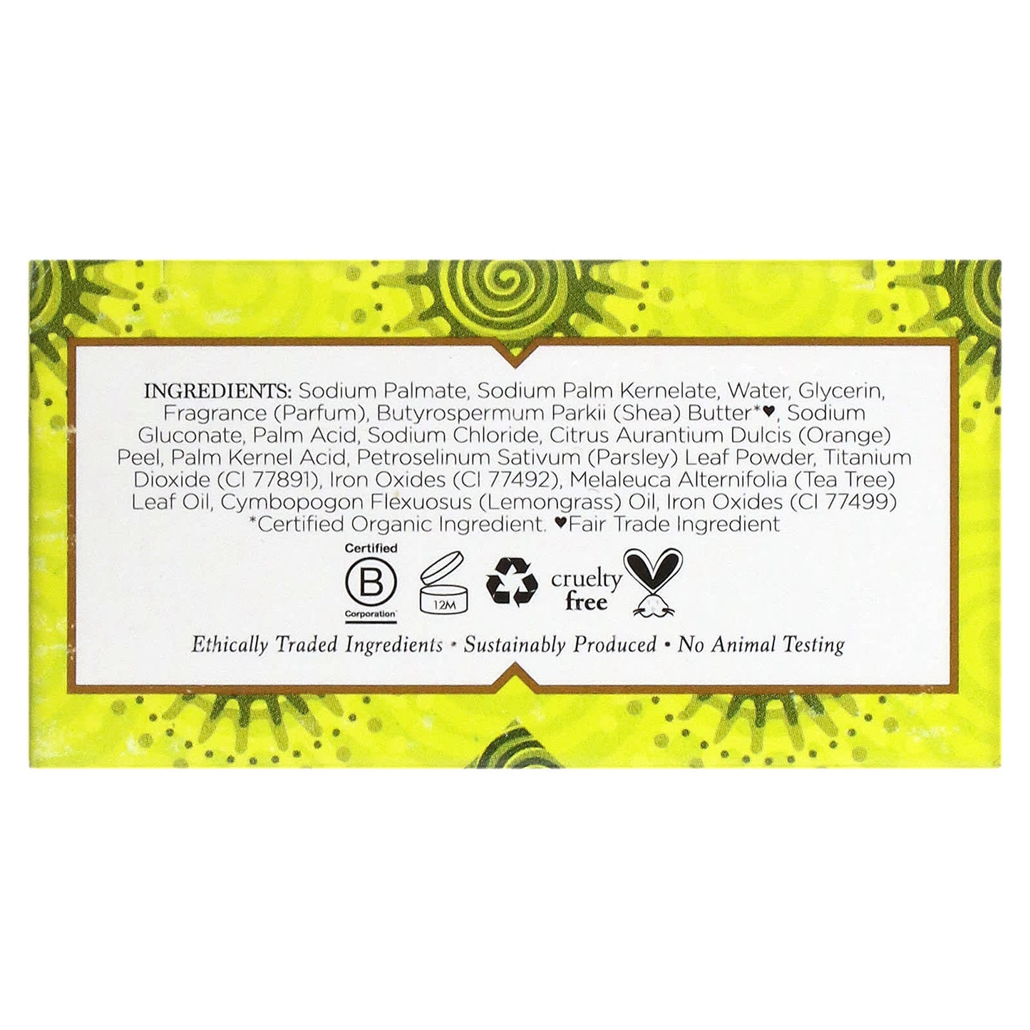 Nubian Soaps, Bar Soap Lemongrass & Tea Tree, 5 Oz UPC 764302102014 | HiLife Vitamins