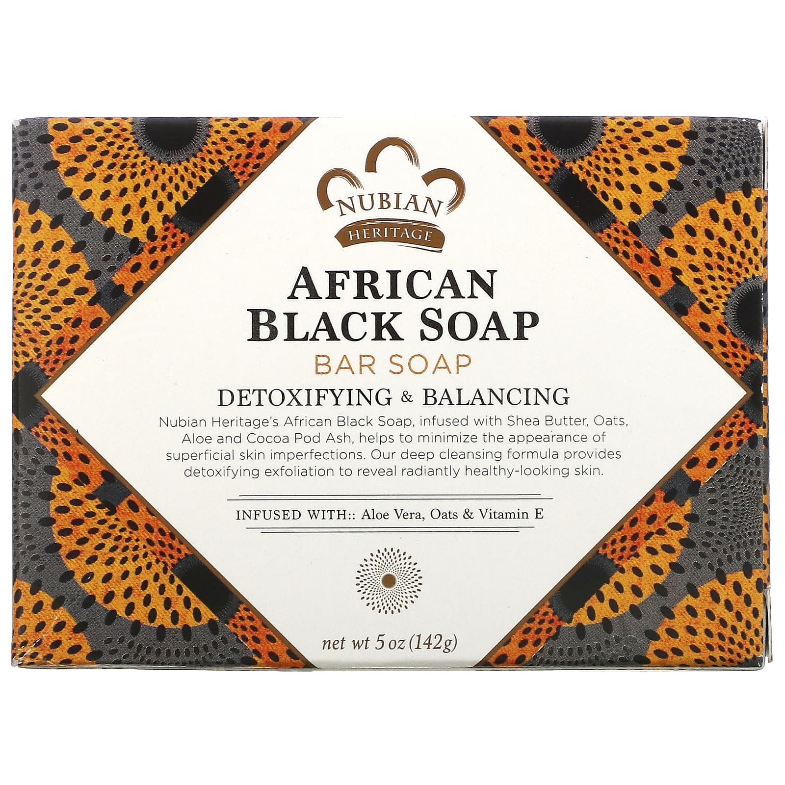 Nubian Soaps, Bar Soap African Black, 5 Oz UPC 764302106005 | Hilife Vitamins