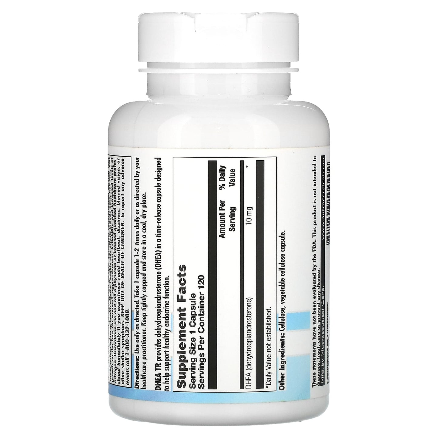 Nutra BioGenesis, DHEA TR, 120 Vegatable Capsules UPC 812806102402 | HiLife Vitamins