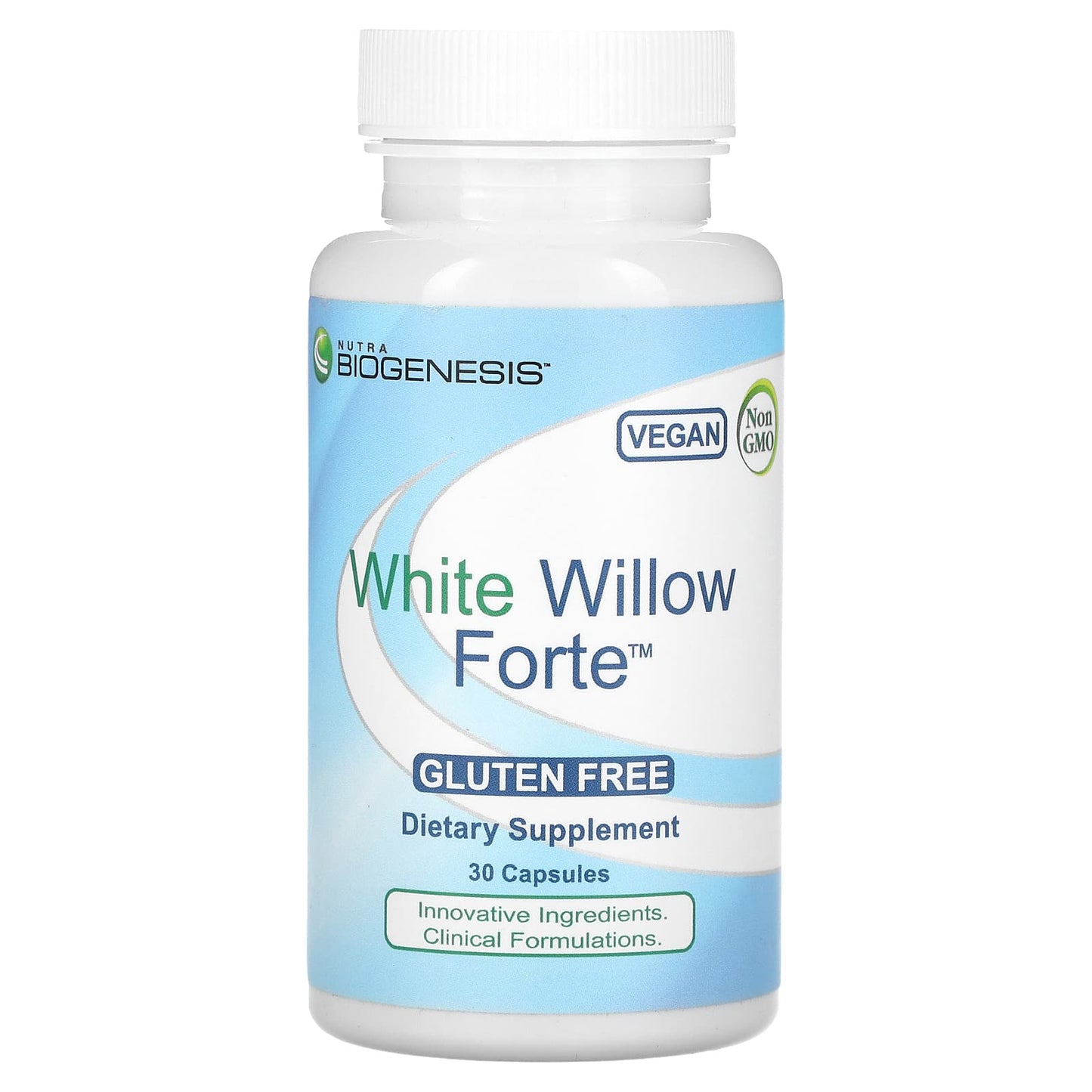Nutra BioGenesis, White Willow Forte, 30 Vegatable Capsules UPC 812806102532 | HiLife Vitamins