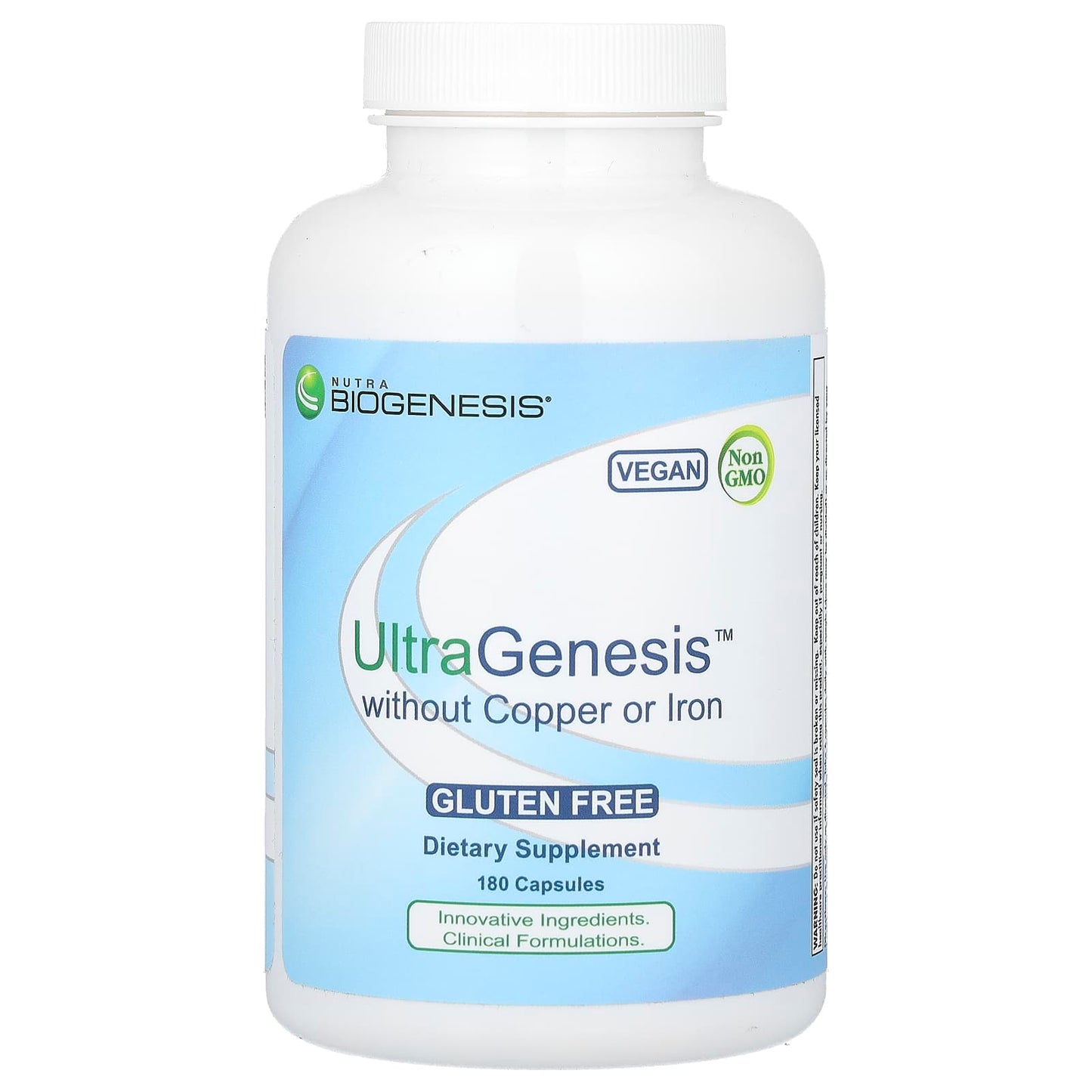 Nutra BioGenesis, UltraGenesis w/o Copper and Iron, 180 Vegatable Capsules UPC 812806102594 | HiLife Vitamins