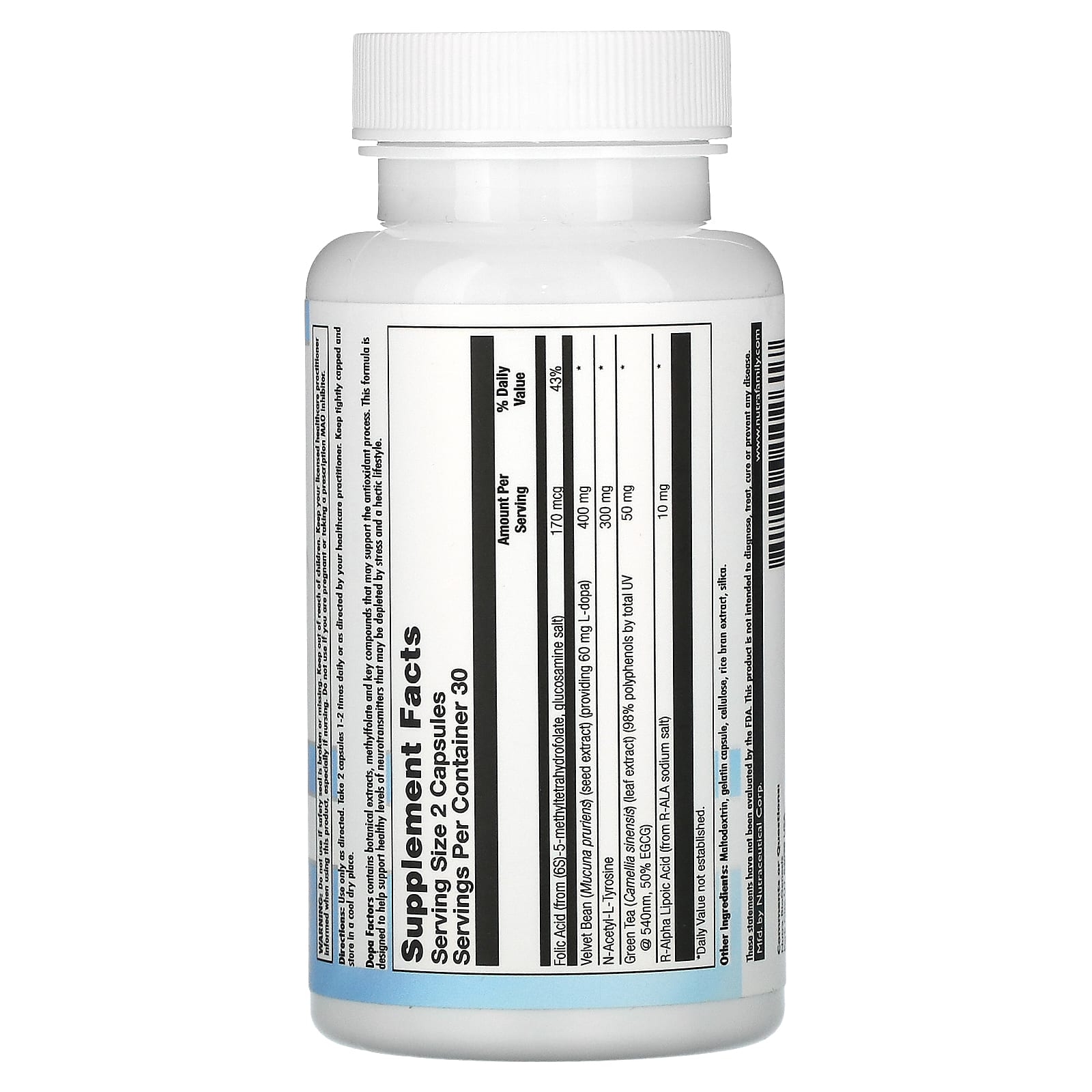 Nutra BioGenesis, Dopa Factors, 60 Capsules UPC 812806102617 | HiLife Vitamins