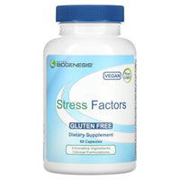 Nutra BioGenesis, Stress Factors, 60 Vegatable Capsules UPC 812806102686 | HiLife Vitamins