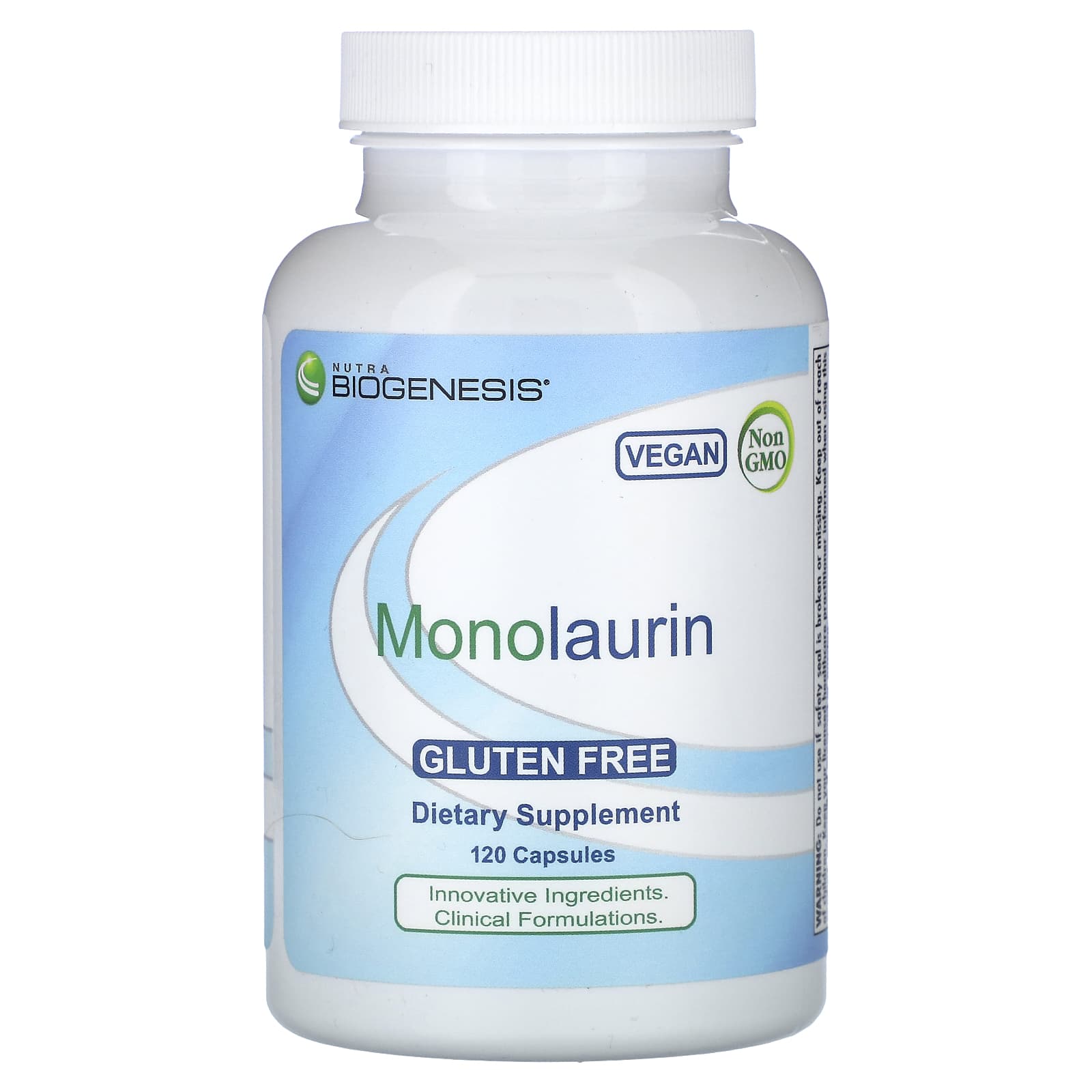 Nutra BioGenesis, Monolaurin, 120 Vegatable Capsules UPC 812806318315 | HiLife Vitamins