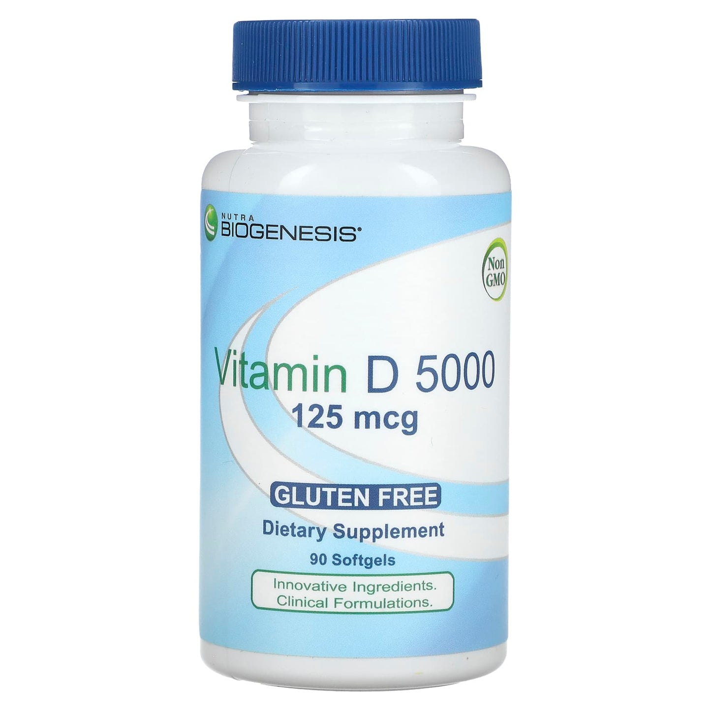 Nutra BioGenesis, Vitamin D 5000, 90 Softgels UPC 812806642144 | HiLife Vitamins