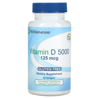 Nutra BioGenesis, Vitamin D 5000, 90 Softgels UPC 812806642144 | HiLife Vitamins