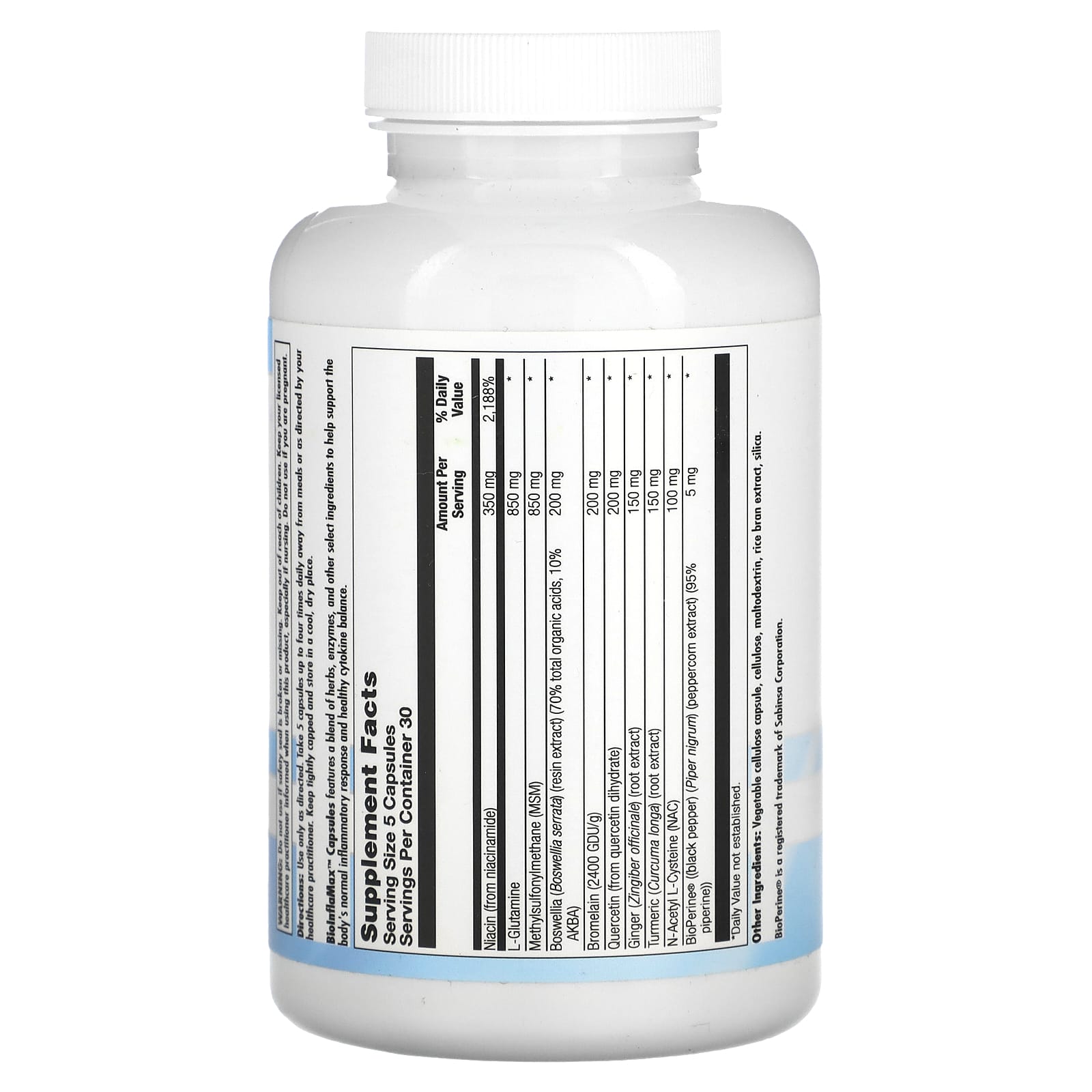 Nutra BioGenesis, BioInflaMax Capsules, 150 Vegatable Capsules UPC 812806955954 | HiLife Vitamins