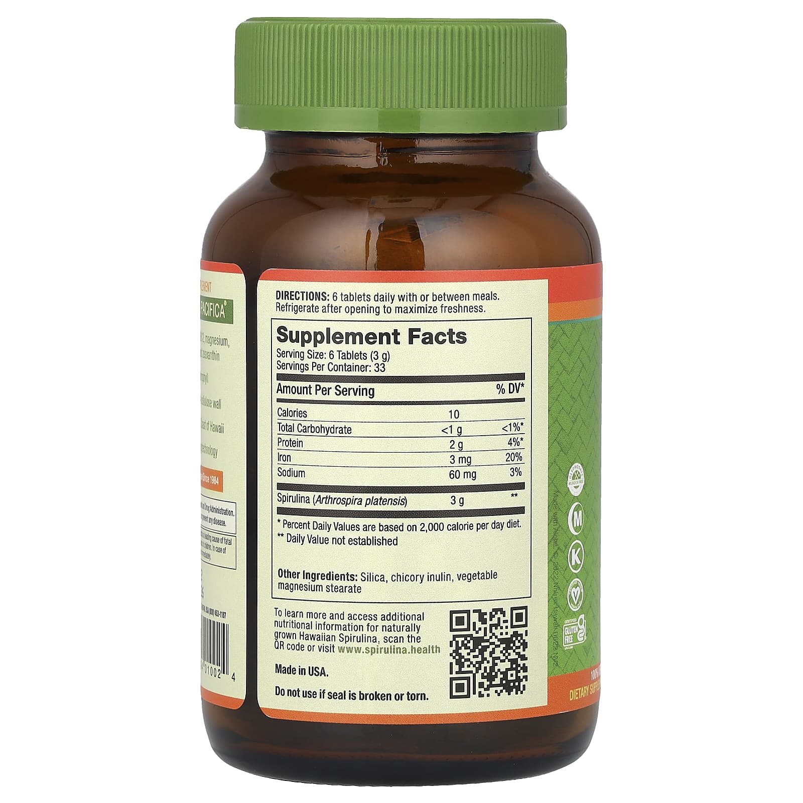 Nutrex Hawaii, Hawaiian Spirulina 500mg, 200 Tablets UPC 732894010024 | Hilife Vitamins