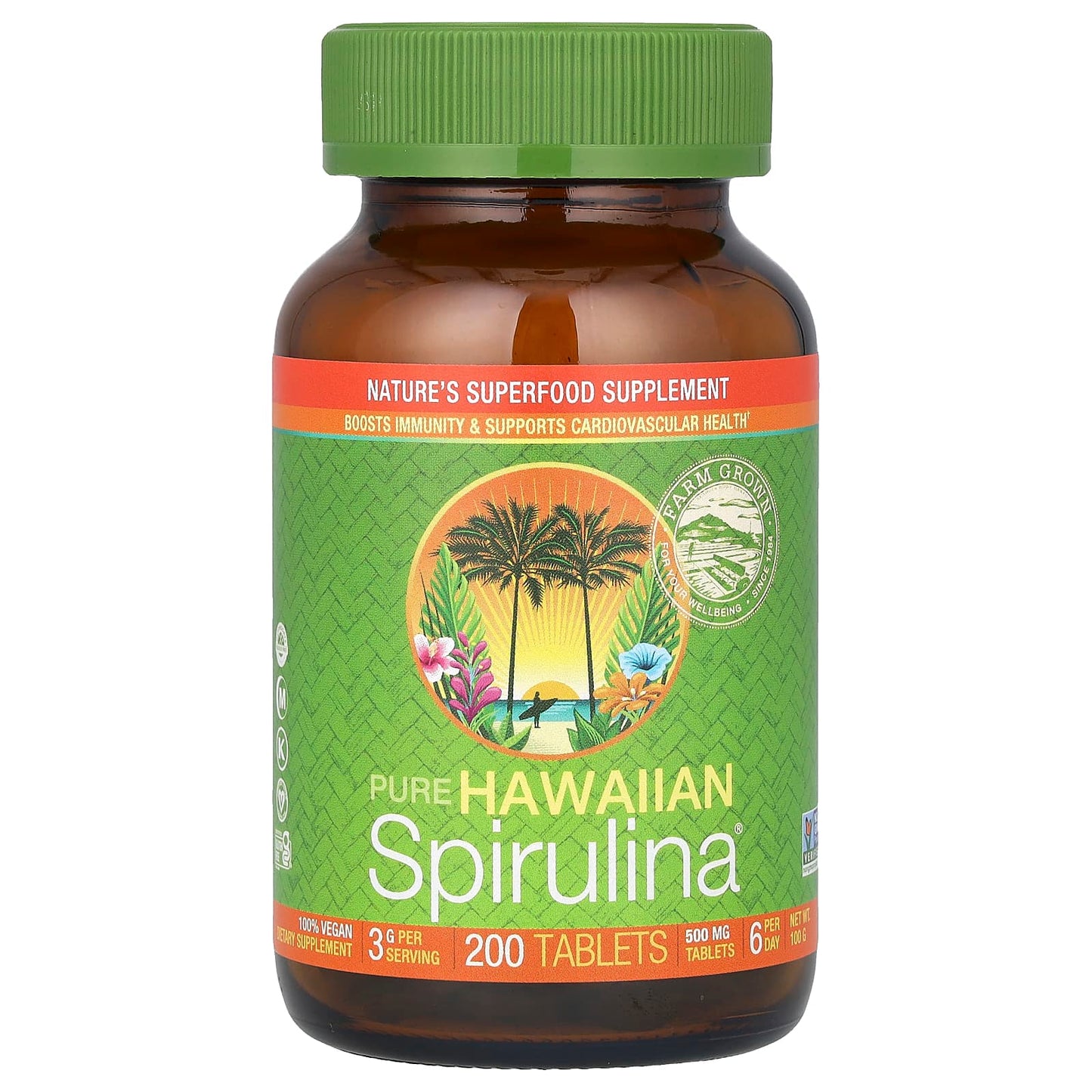 Nutrex Hawaii, Hawaiian Spirulina 500mg, 200 Tablets UPC 732894010024 | Hilife Vitamins