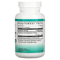 Nutricology, Magnesium Citrate, 90 Vegetarian Capsules UPC 713947502406 | Hilife Vitamins